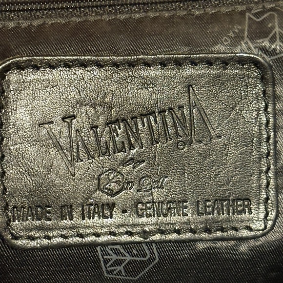 Valentina Black and Brown Shoulder Bag with Leather Handles - Picture 12 of 16